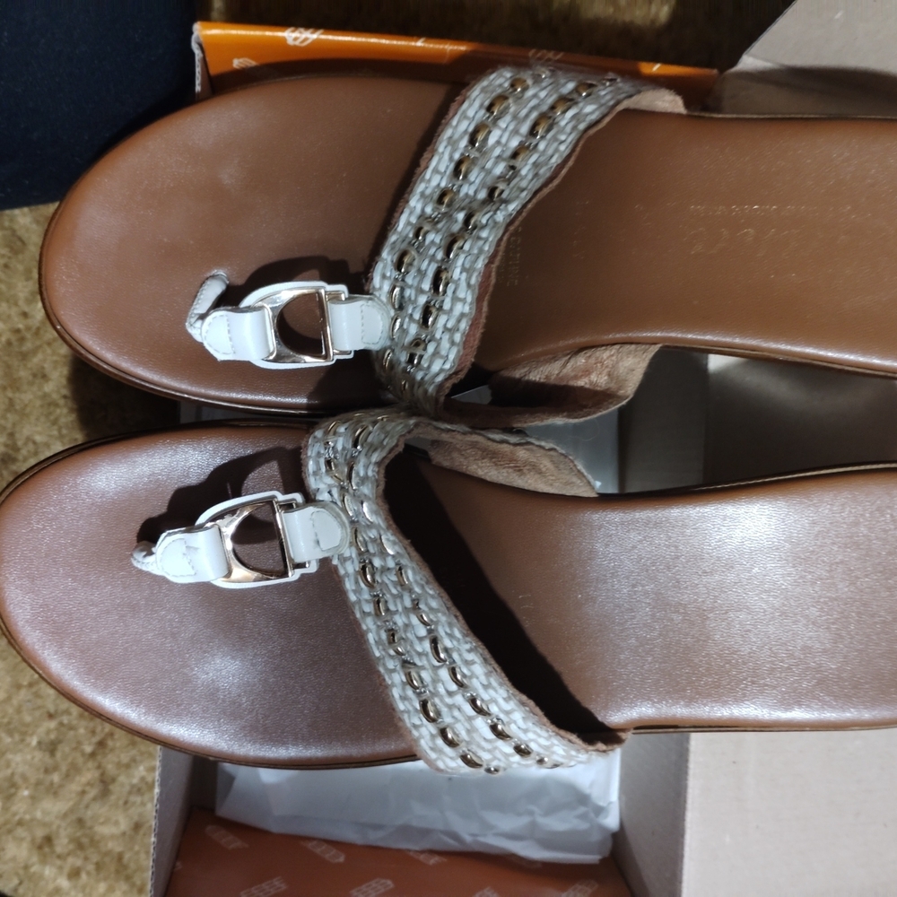 Elegant Brown and White Women's Sandals